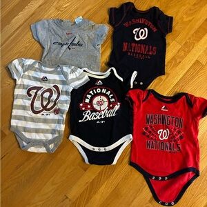 Washington Nationals Baby Onesies Set